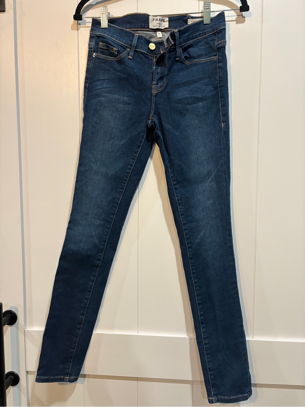 Frame Denim Le Skinny de Jeanne - Dark Indigo Blue Jeans
